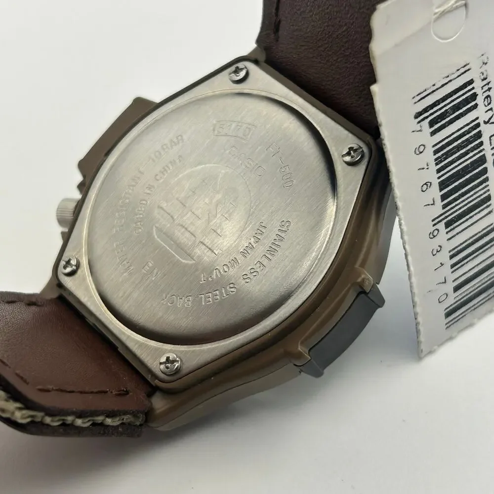 Casio Forester FT-500 Brown Resin Case St. Steel Watch Working New Battery - Picture 6 of 8